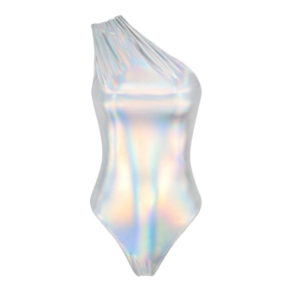 Balsami Liquid Metallic Body Suit Leotard XL NWOT